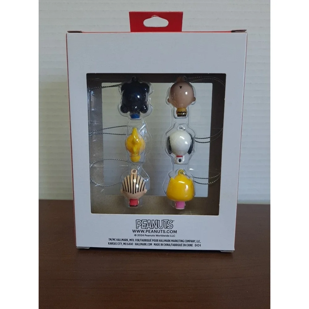 HALLMARK ORNAMENTS PEANUTS 6 MINI TREE ORNAMENT SET LINUS SNOOPY SALLY Charlie‎